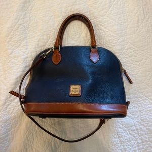 Dooney & Bourke Pebble Grain Zip Zip Satchel Navy